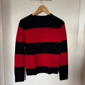 Re/Done Bold Red and Black Crewneck Sweater